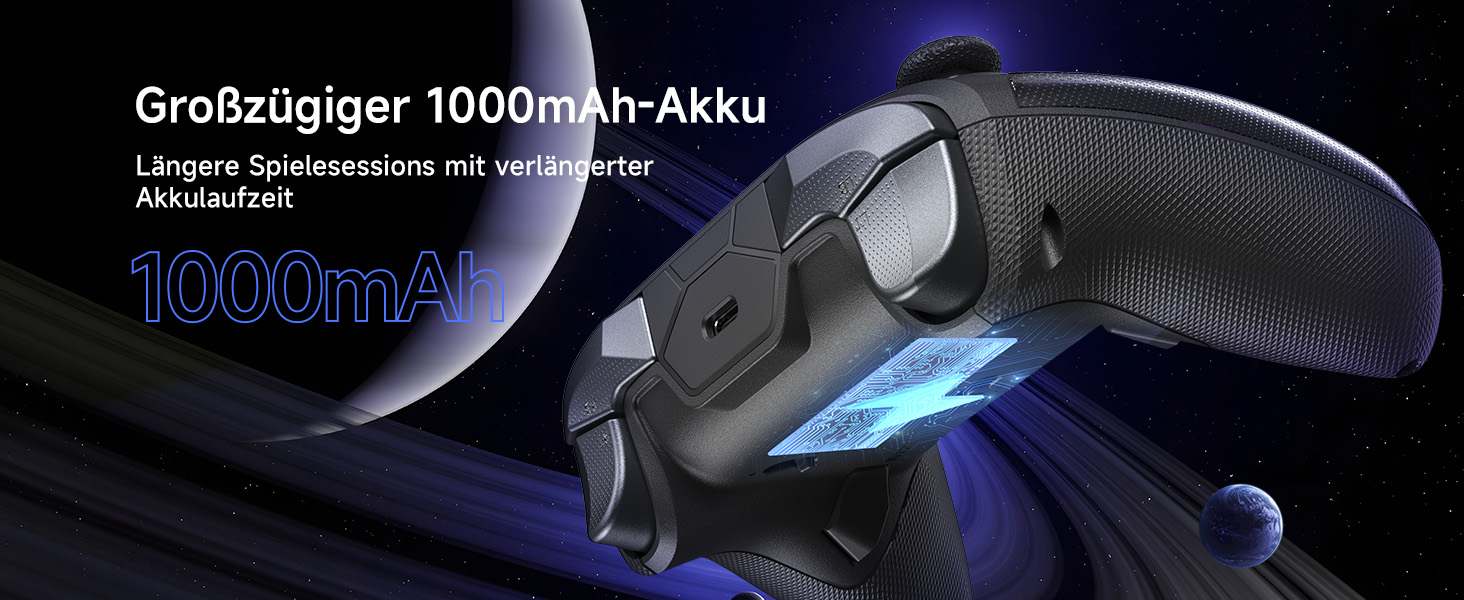 EasySMX D10 Контролер для ПК з зарядною станцією, бездротовий контролер з TMR джойстиком та 2-в-1 тригером, 1000Hz Polling контролер з RGB підсвічуванням для ПК/Switch/Android – Чорний