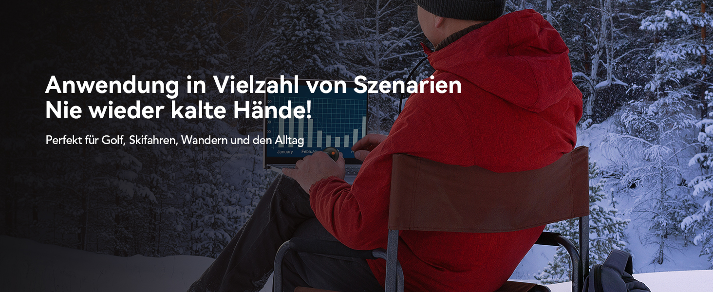 Електричні грілки для рук J-BRAUV 2 шт. з акумулятором 4000mAh, зарядний бокс 10000mAh, 3 режими нагріву, USB, чорний, кишеньковий