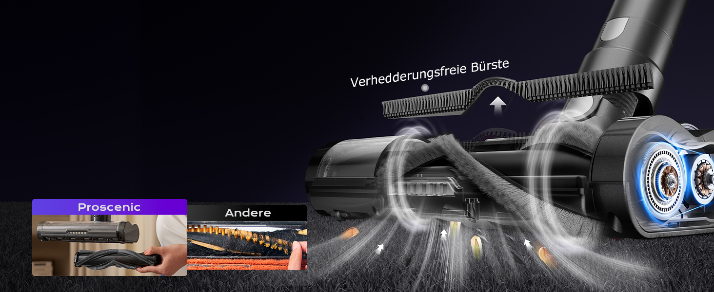 Бездротовий пилосос Proscenic P11 Ultra: потужний, легкий, з акумулятором 50 хвилин, сенсорний екран, антизаплутування, для дому, авто та видалення шерсті тварин (сірий)