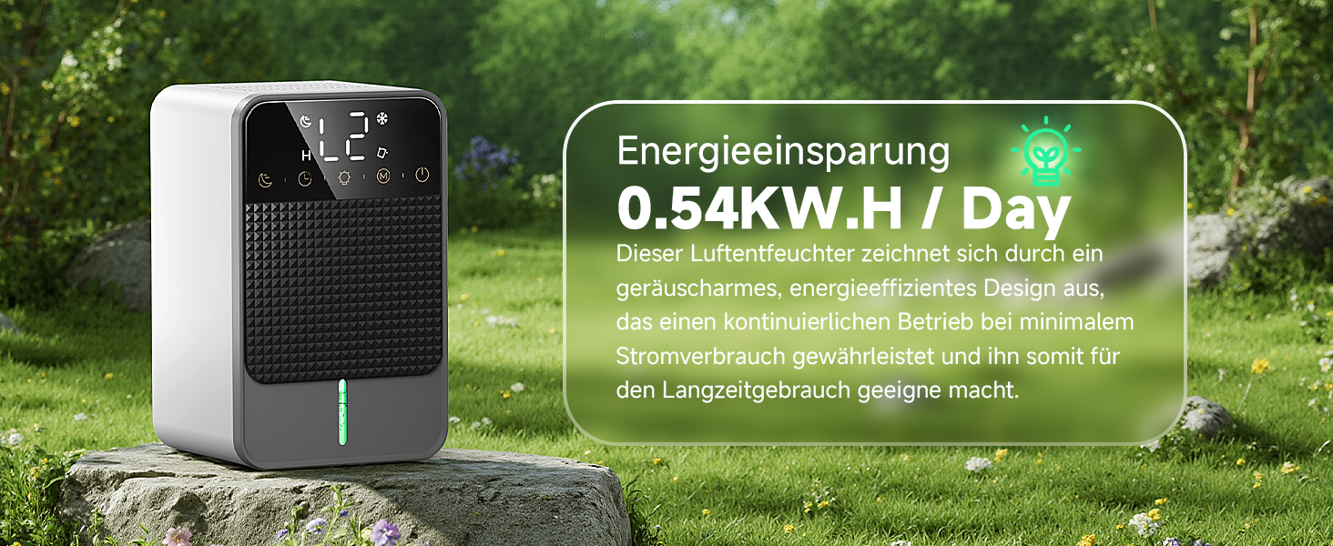 Електричний осушувач повітря 1800 мл з тихою роботою, функцією відтавання та автовимкнення, 7 кольорових підсвіток, портативний осушувач для спальні, ванної кімнати, підвалу, продуктивність 560 мл/24 год