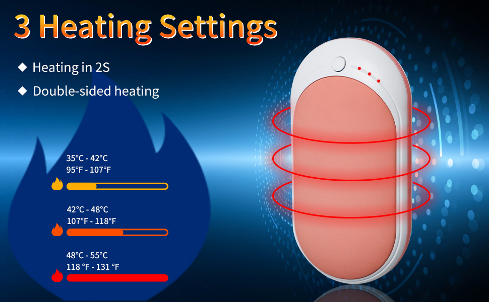 Електричний грієчка Feebee USB-C 5200 mAh з Power Bank, 3 режими нагріву, білий (чорний)