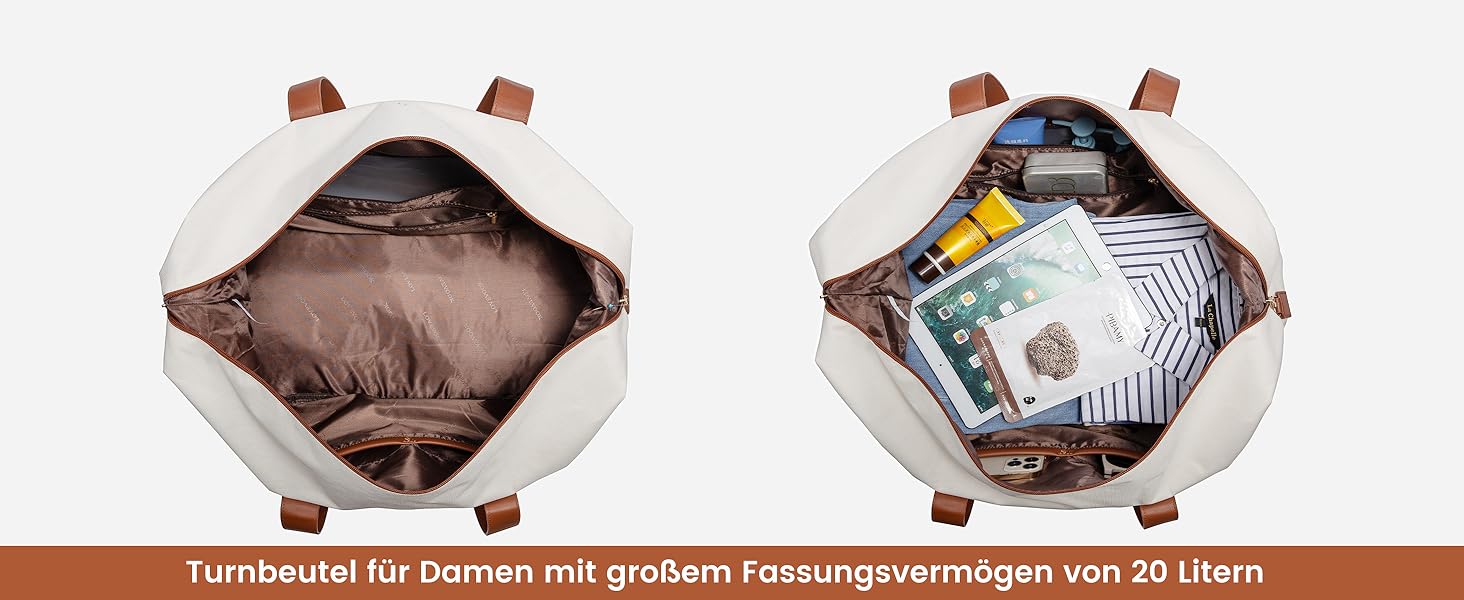 Спортивна сумка LOVEVOOK для жінок, дорожня сумка-валіза, дорожня сумка-мішок, сумка для подорожей, сумка для ручної поклажі в літак, сумка для пологового будинку, сумка для одягу з відділенням для взуття, косметичка, бежево-коричнево-чорна (чорна, 40x20x25см)