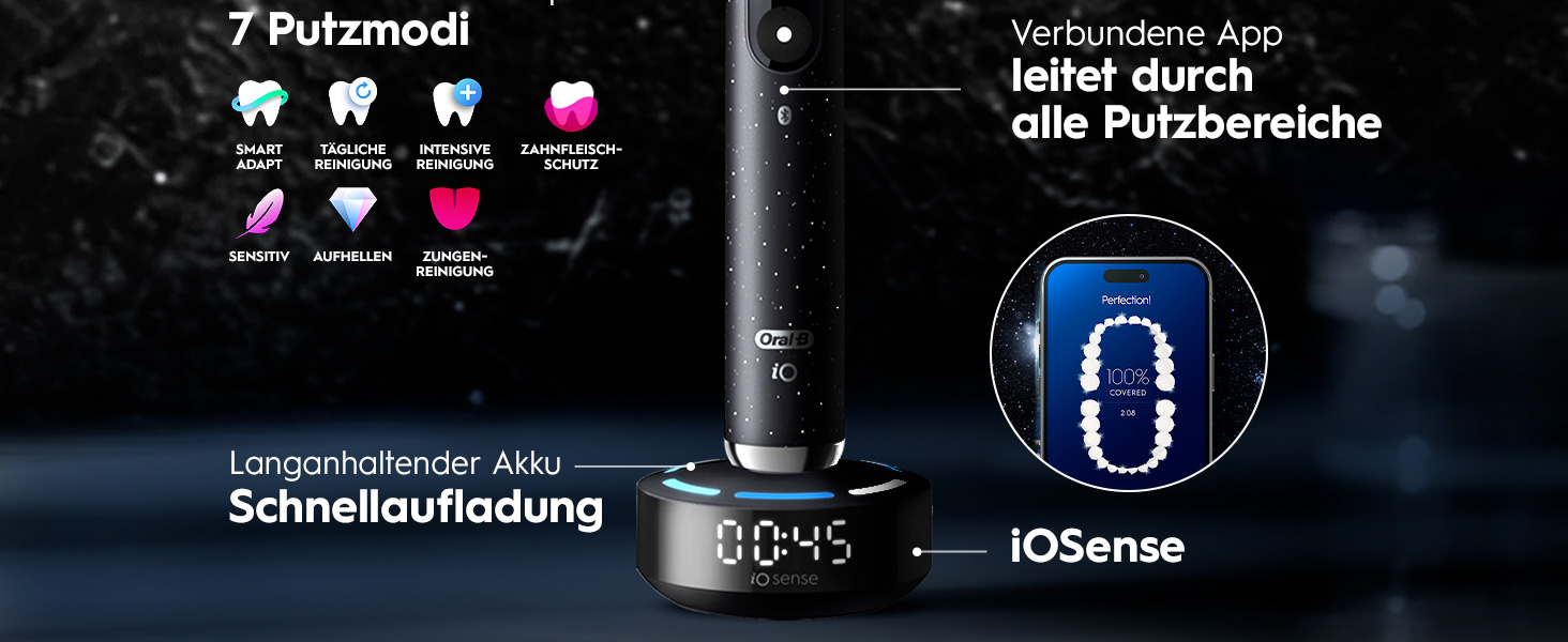 Електрична зубна щітка Oral-B iO Series 10 Cosmic Black, набір з 3 насадками (Probierset)