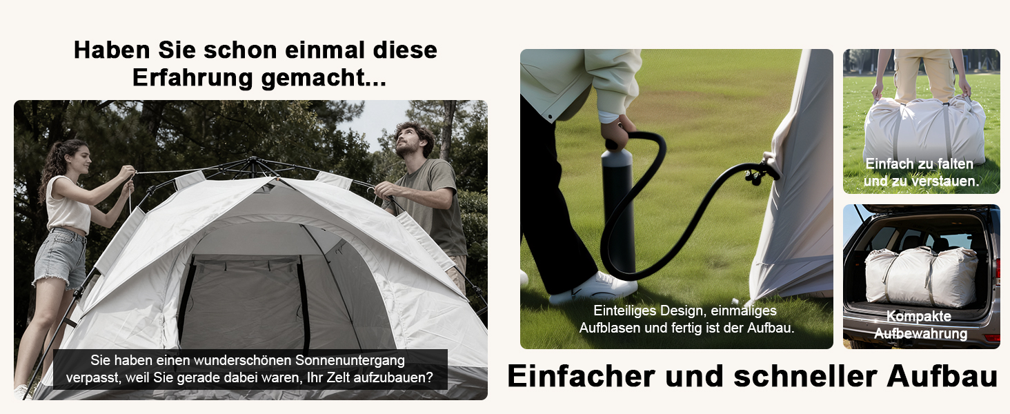 Надувний намет для кемпінгу Oxford 10 осіб - Водонепроникний, Air Glamping намет для відпочинку на природі