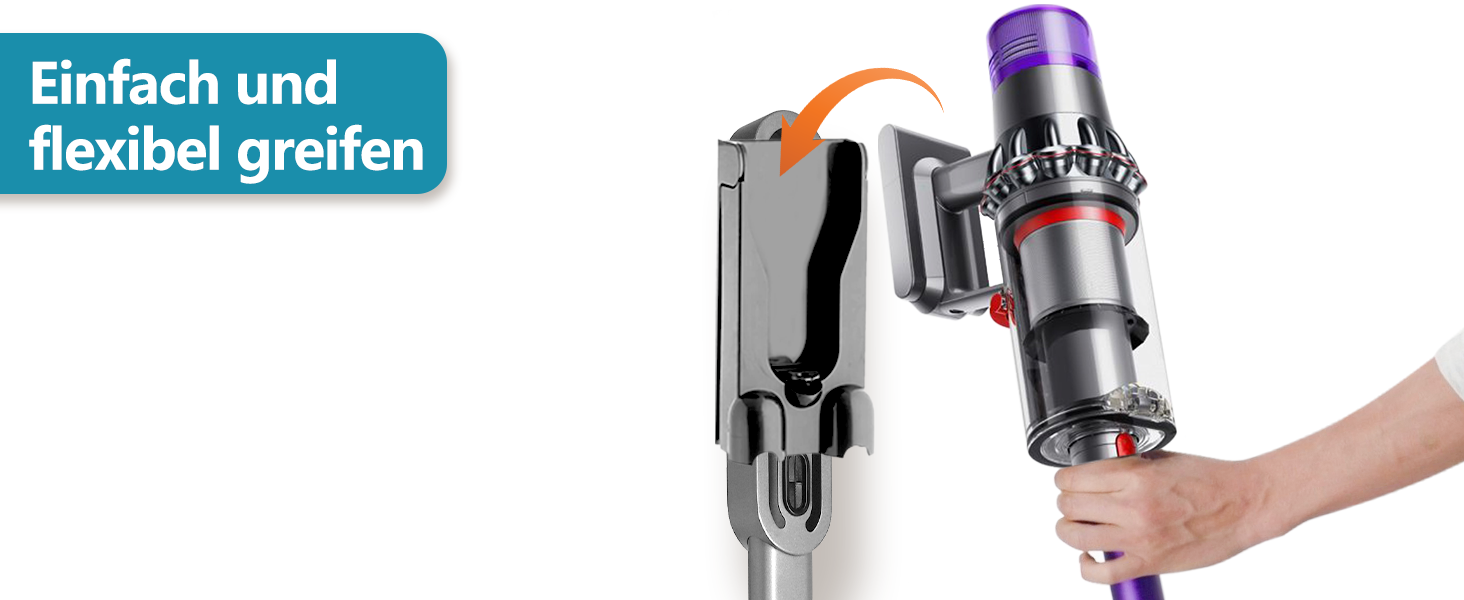 Стійка для пилососа Dyson Gen5 V15 V12 V11 V10 V8 V7 V6 – на підлогу, без свердління, 4 гаки, срібляста