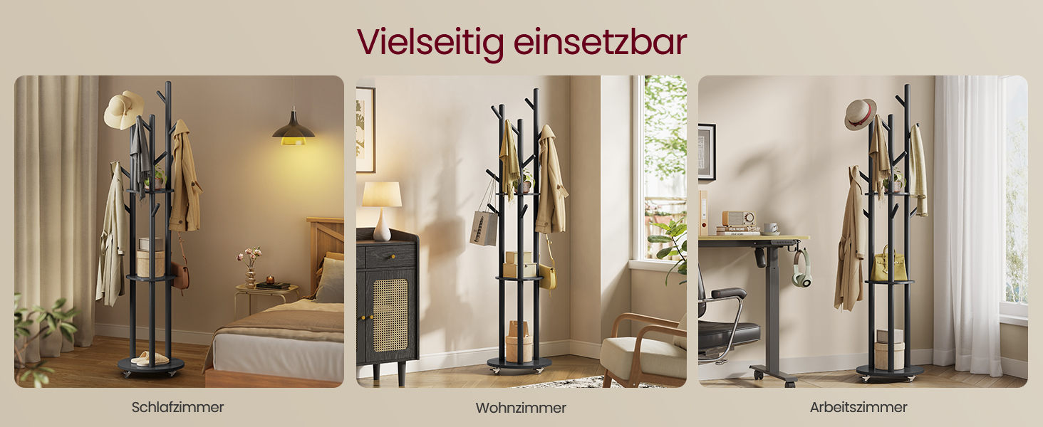 Дзеркало-вішалка VASAGLE для прихожей, спальні, вітальні, чорний RCR023B01