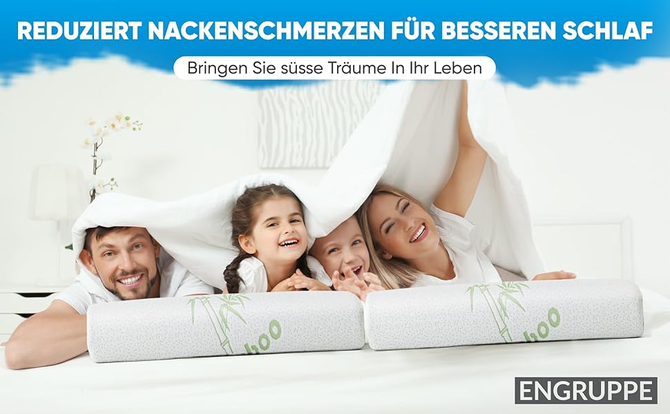 Ортопедична подушка для шиї з ефектом пам'яті (Memory Foam) – Ергономічна подушка для сну на боці та спині, дихаюча, зі знімним чохлом що миється