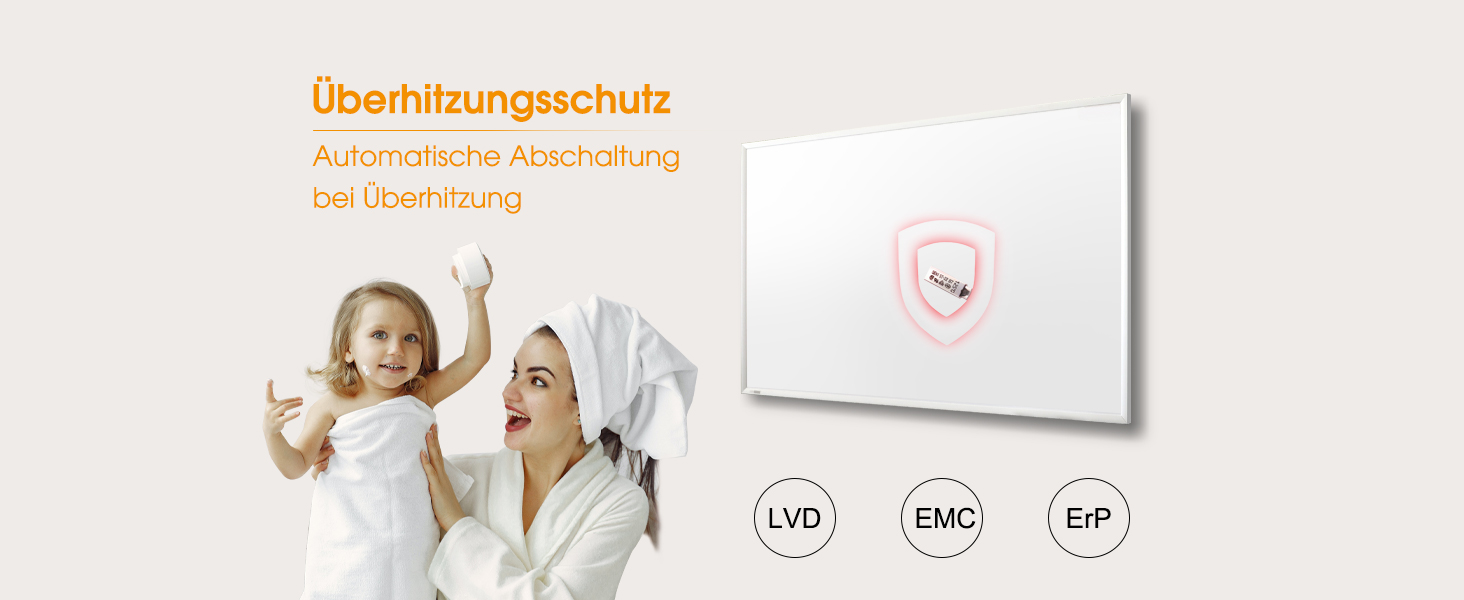 Інфрачервовий обігрівач Byecold 300W з підставкою, інфрачервовий нагрівач, панель обігріву, економний, з захистом від перегріву, білий