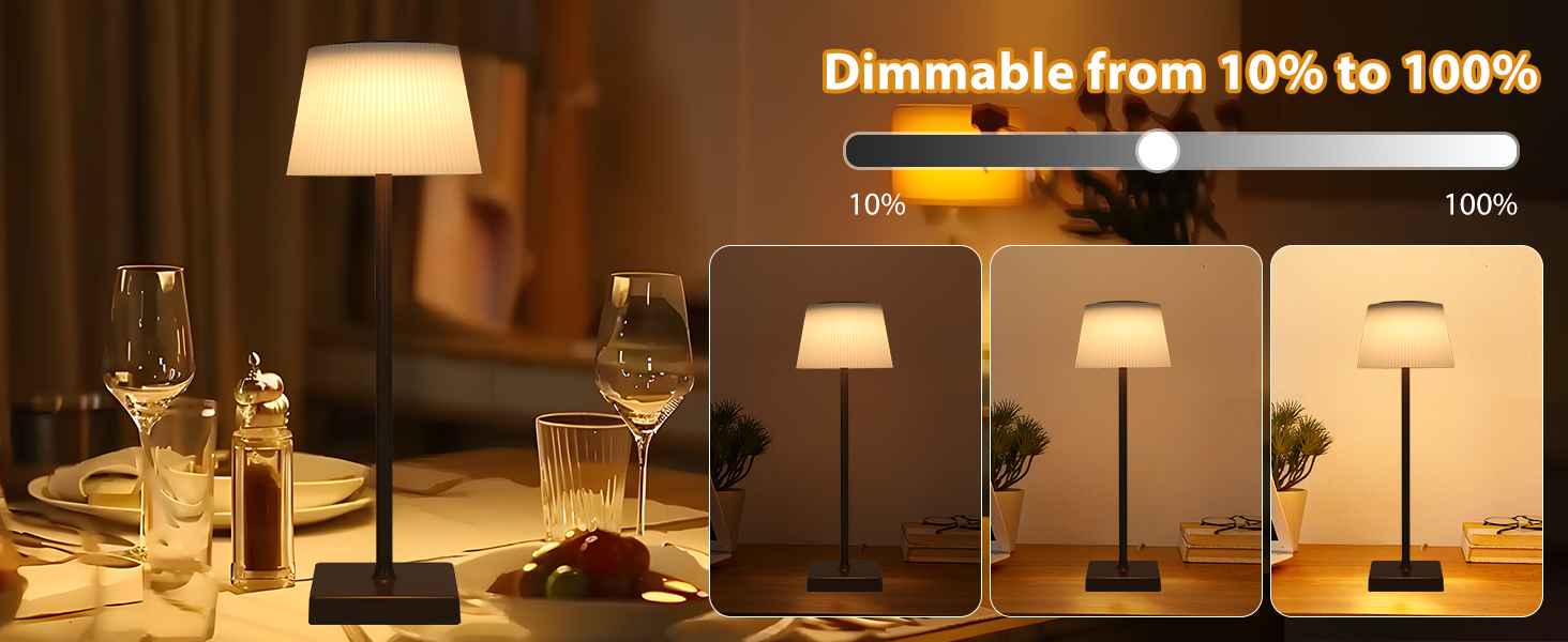 Aigostar LED акумуляторна настільна лампа бездротова, торшер з сенсорним керуванням, 3 режими кольору, IP54 вологостійка, для дому та саду (темно-коричнева)