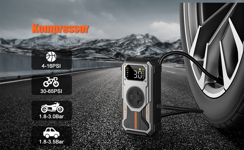 Powerbank для авто Starthilfe 6000A: пусковий пристрій, компресор, LED, LCD, 12V