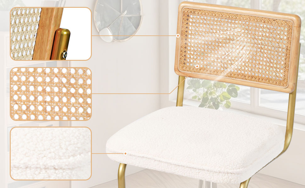 Набір з 2-х м'яких крісел CangLong для вітальні, кухні та їдальні, з масивними дерев'яними ніжками (кремовий)