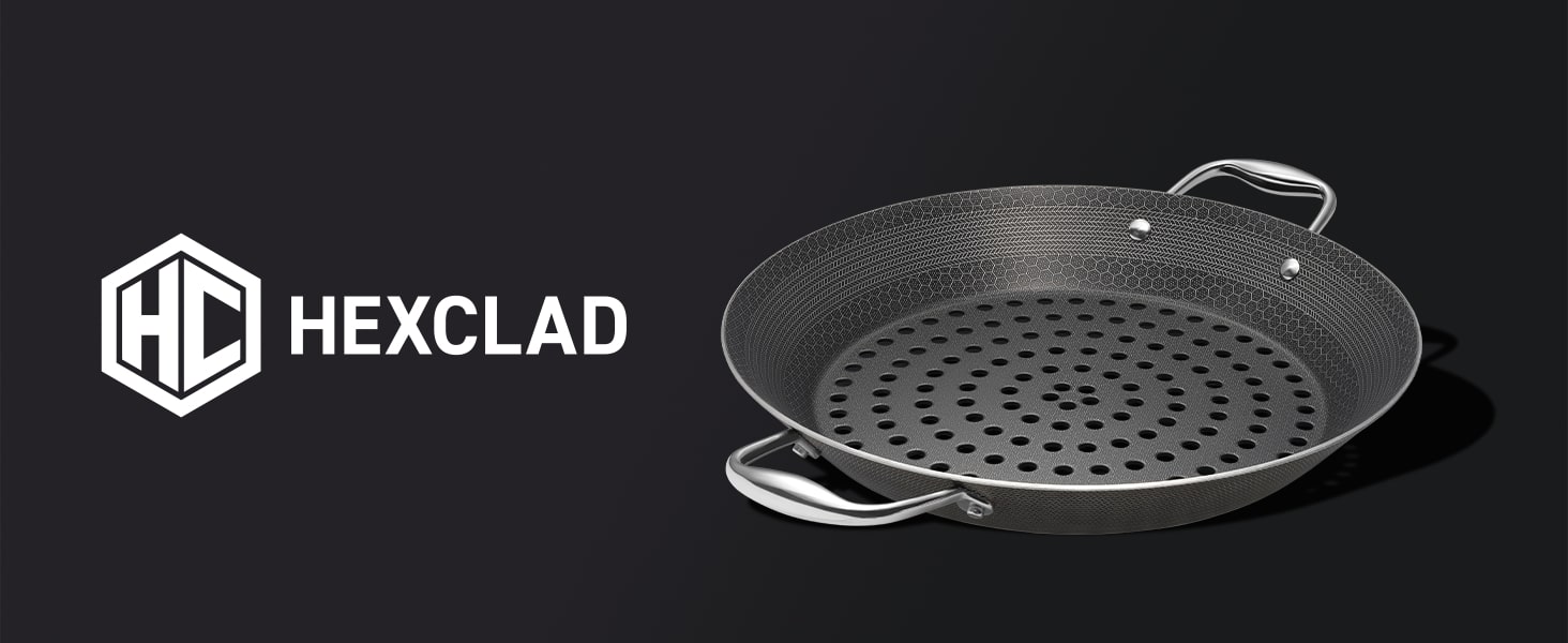 HexClad гібридна сковорода-гриль з антипригарним покриттям, термостійка до 482°C, безпечна для миття в посудомийній машині