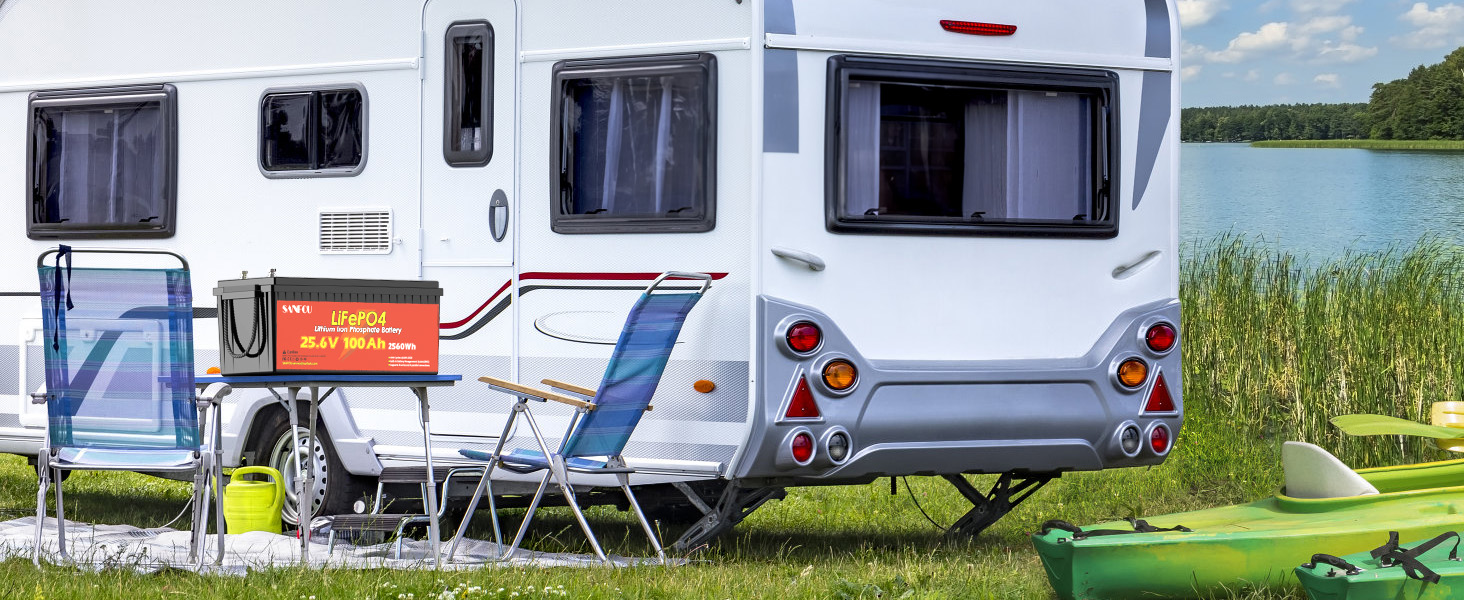 LiFePO4 акумулятор 12V 200Ah (2560Wh) з BMS 100A, літієва батарея Deep Cycle для кемпінгу та будинків на колесах, підтримка 4S4P