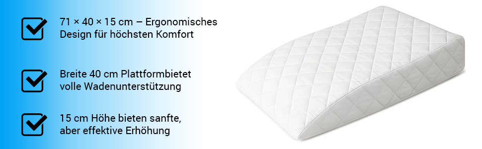 Ортопедична подушка для ніг, подушка для відпочинку ніг, подушка для поліпшення кровообігу, пральна, 71x40x15 см