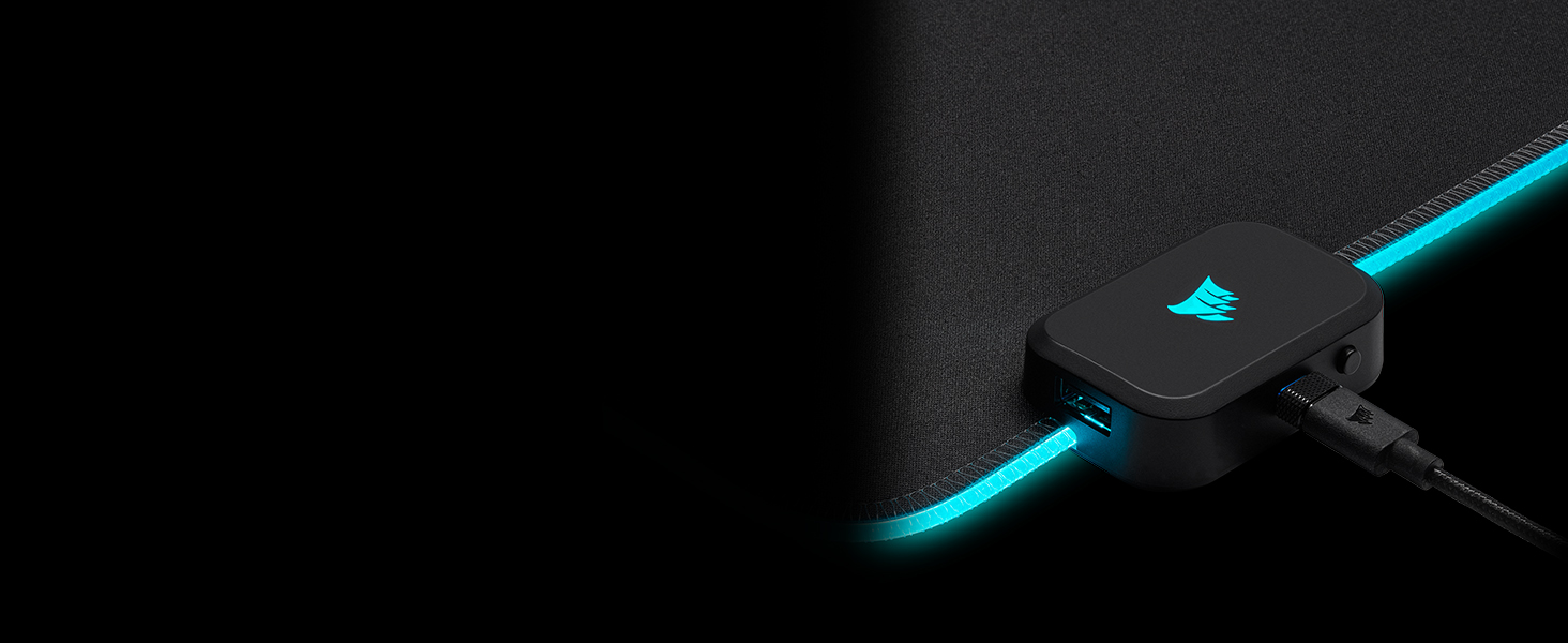 Килимок для миші Corsair MM700 RGB Extended - 930x400 мм - RGB підсвітка 360° - USB хаб - чорний