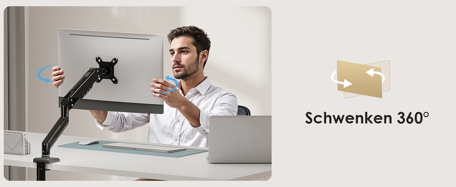 Кріплення для монітора OffiGo: підходить для моніторів 15-32 дюймів, вантажопідйомність до 9 кг, VESA 75/100 мм, чорний