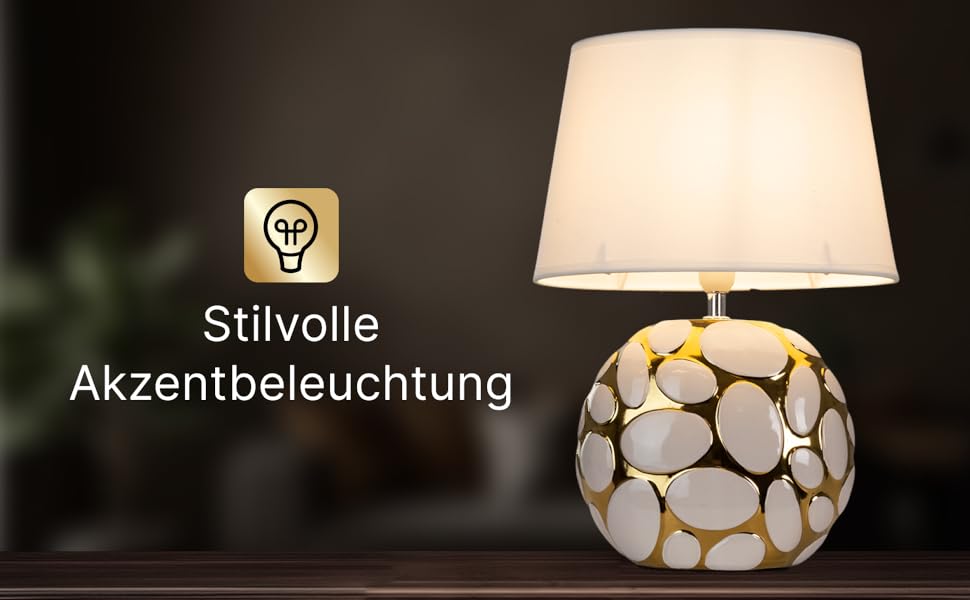 ARTE LAMP LED настільна лампа – класична декоративна хромована лампа для робочого столу з білим текстильним абажуром для вітальні та спальні – з кабелем, хром, білий (Poppy Gold)