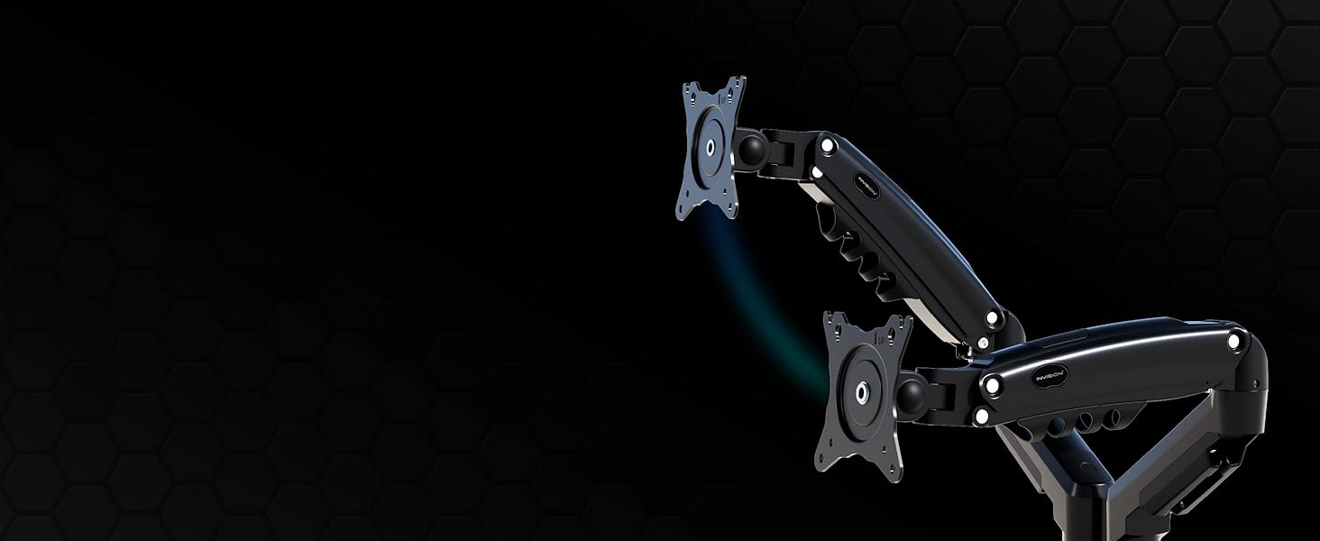 Кріплення для монітора Invision MX400 - 2 монітори, 19-32 дюйми, VESA 75/100 мм, регулювання висоти, настільний кріплення