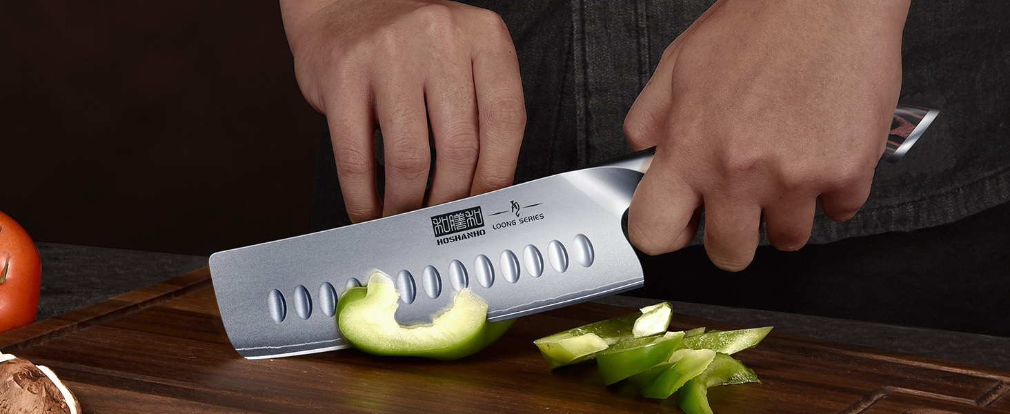 Набір кухонних ножів HOSHANHO 7 предметів: професійний японський набір з нержавіючої сталі з високим вмістом вуглецю, ультрагострі ножі з ергономічними ручками з паккавуда