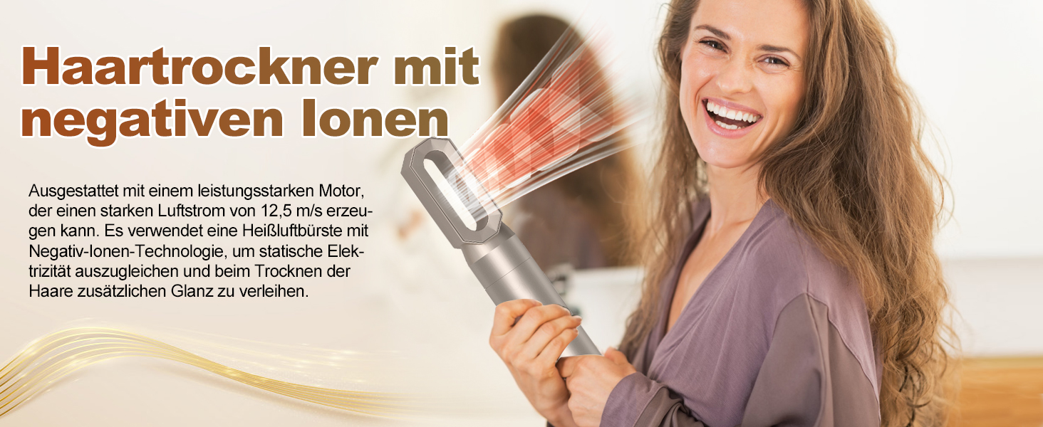 Airstyler 6 в 1 Gold 1000W: Фен-щітка, плойка, випрямляч для волосся – професійний набір для укладки