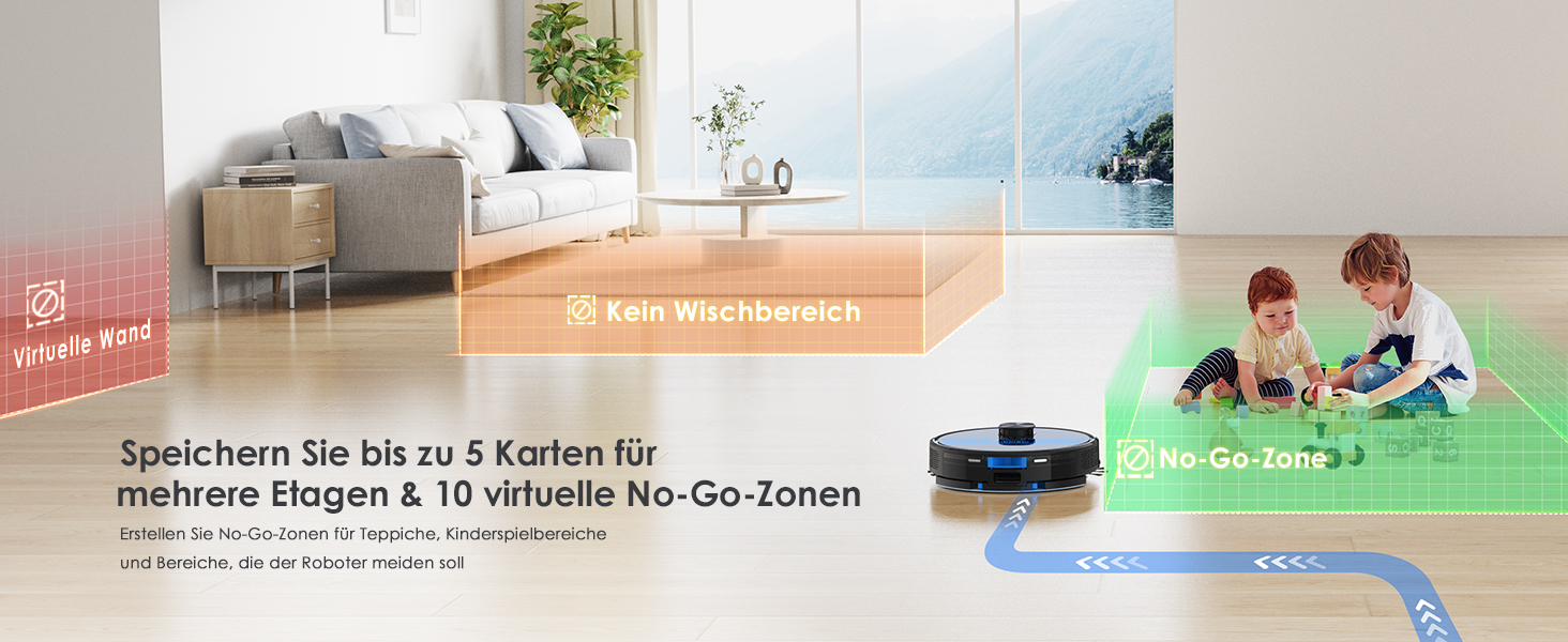 Робот-пилосос Lubluelu SL60 Pro 3-в-1 з док-станцією, Lasernavigation, APP управління, 4500Pa, для твердих поверхонь, килимів, шерсті тварин