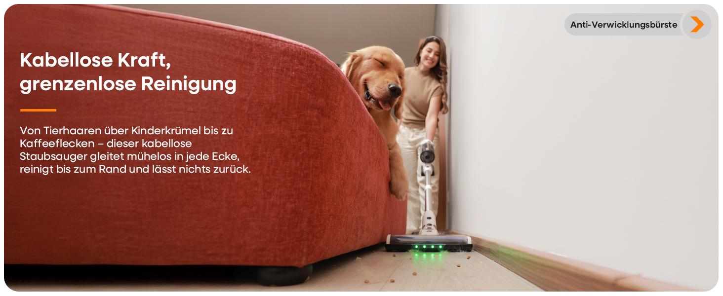 Акумуляторний пилосос ElecKeys 48000 Па, 580 Вт, 65 хв з LED дисплеєм, для підлоги, килимів та шерсті тварин, білий