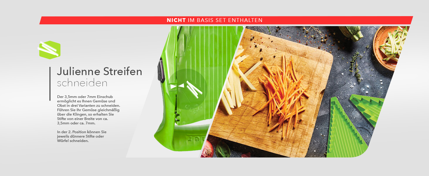 Набір овочерізок Brner V5 PowerLine Vegetable Slicer Plus (7 шт.) - Овочерізка (V-подібна) для овочів та фруктів аксесуари - 8 типів нарізки - Набір кухонних ножиць (помаранчевий)