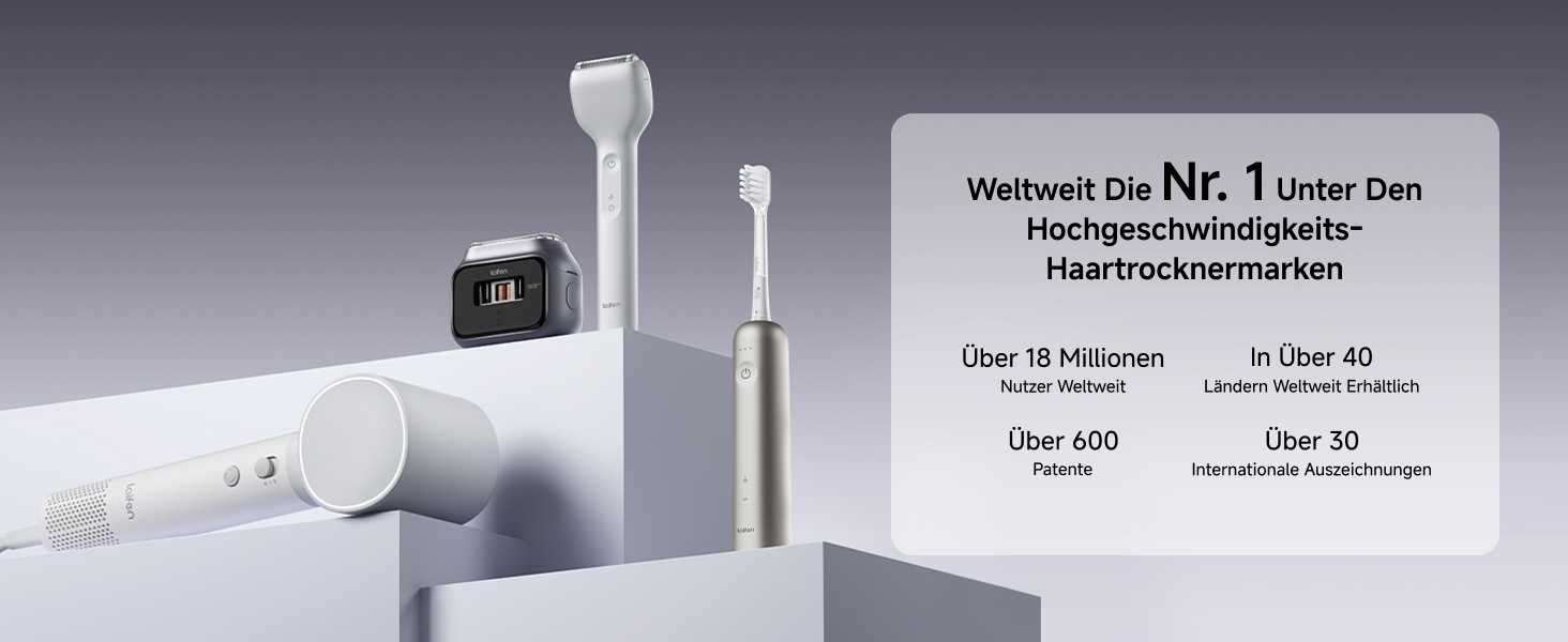 Високошвидкісний фен для волосся Laifen Neo з безщітоковим мотором 110 000 об/хв, 200 млн негативних іонів та 2 магнітними насадками, чорний