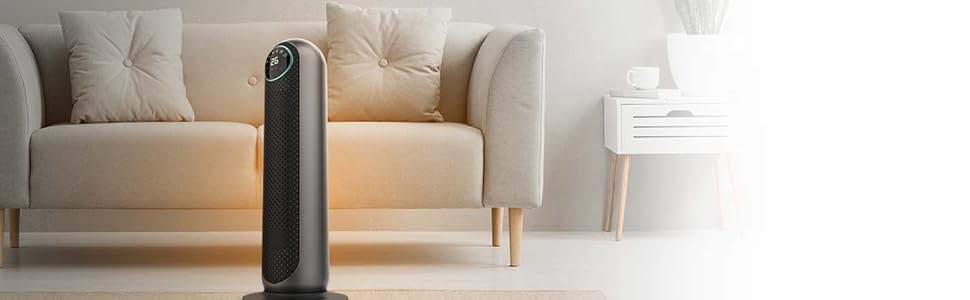 Електричний обігрівач Cecotec ReadyWarm 10050 Top Ceramic Pro: 2200 Вт, вертикальний, з осциляцією, 3 режими, світло, керування сенсором, безпека