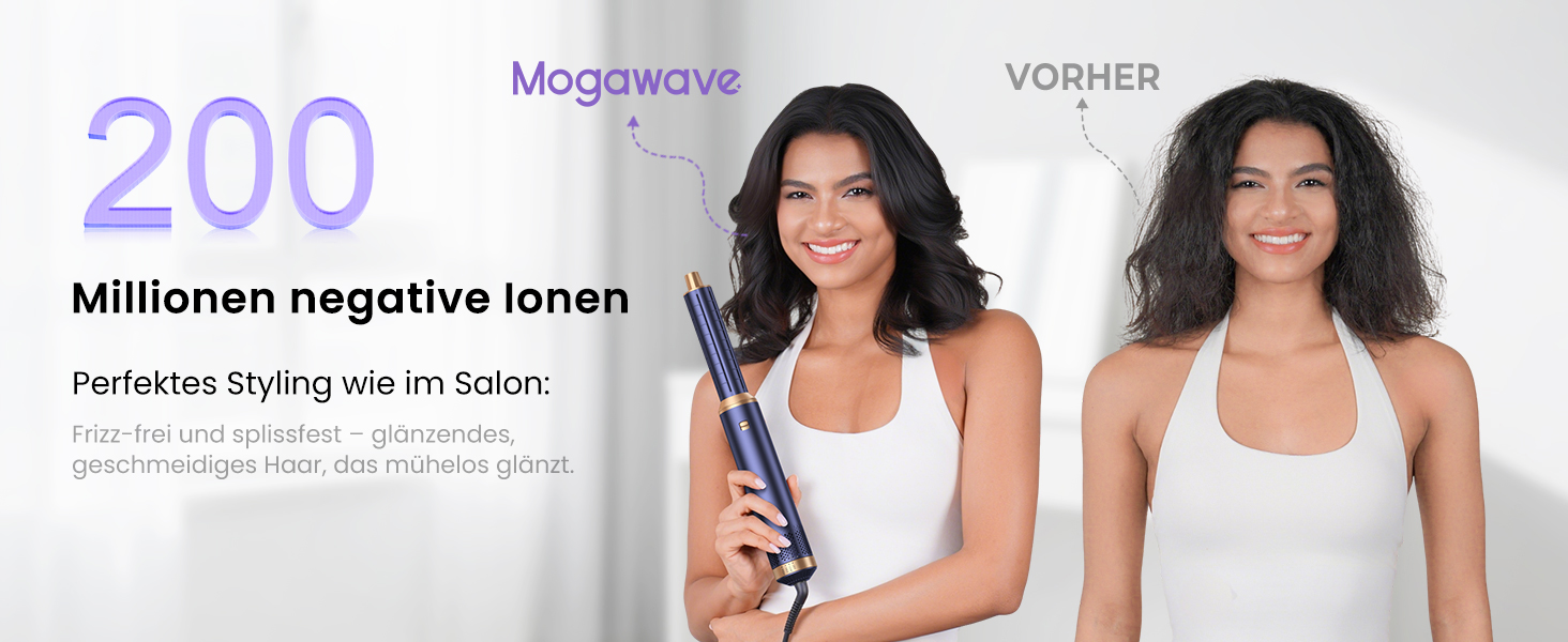 Mogawave Airstyler 5-в-1 Airbrush Pro 1000W: Фен-щітка, стайлер для волосся з іонізацією та обертанням