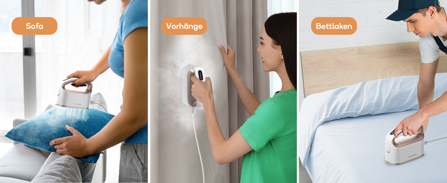 Праска для одягу Newbealer: компактна туристична праска, 1200W, 3 режими, швидкий нагрів 45с, зелено-золота