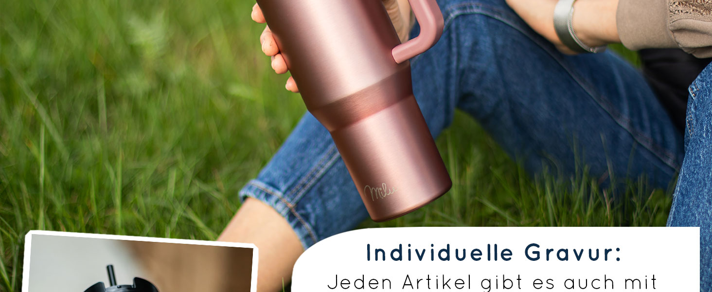 Термокружка Milu 1200 мл з трубочкою та ручкою – подарунок на Пасху для жінок та чоловіків | Подарунки тато, мама, друг, подруга | Подарунки до Дня батька та Дня матері | Подарунки дідусю та бабусі, гравіювання