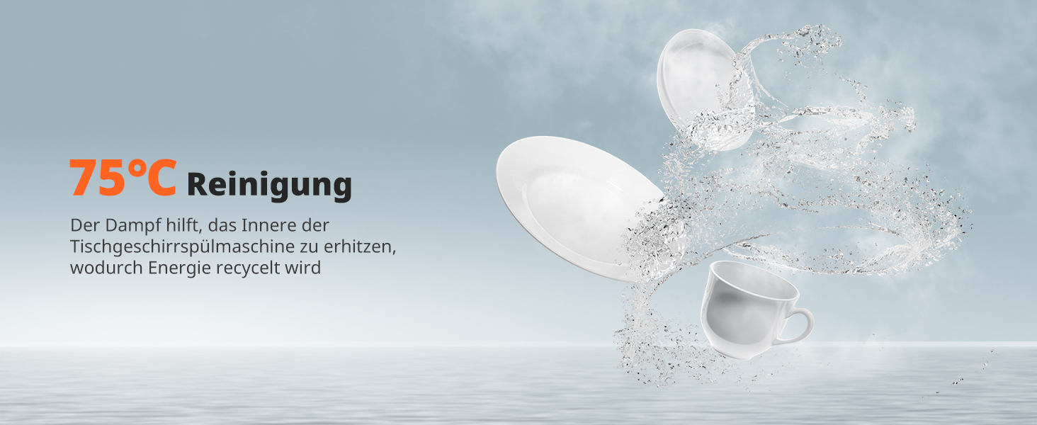 Мийка посуду AIRMSEN Mini для столу з резервуаром для води, ополіскувачем, 9 програм, 37*50 см, ультра-вузька, таймер 1-24 год, 360° подвійний розпилювач, шланг/без шланга, білий