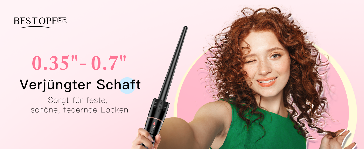 BESTOPE PRO Локкенштаб 6-в-1: великі та малі локони, різні насадки, регулювання температури, чорний