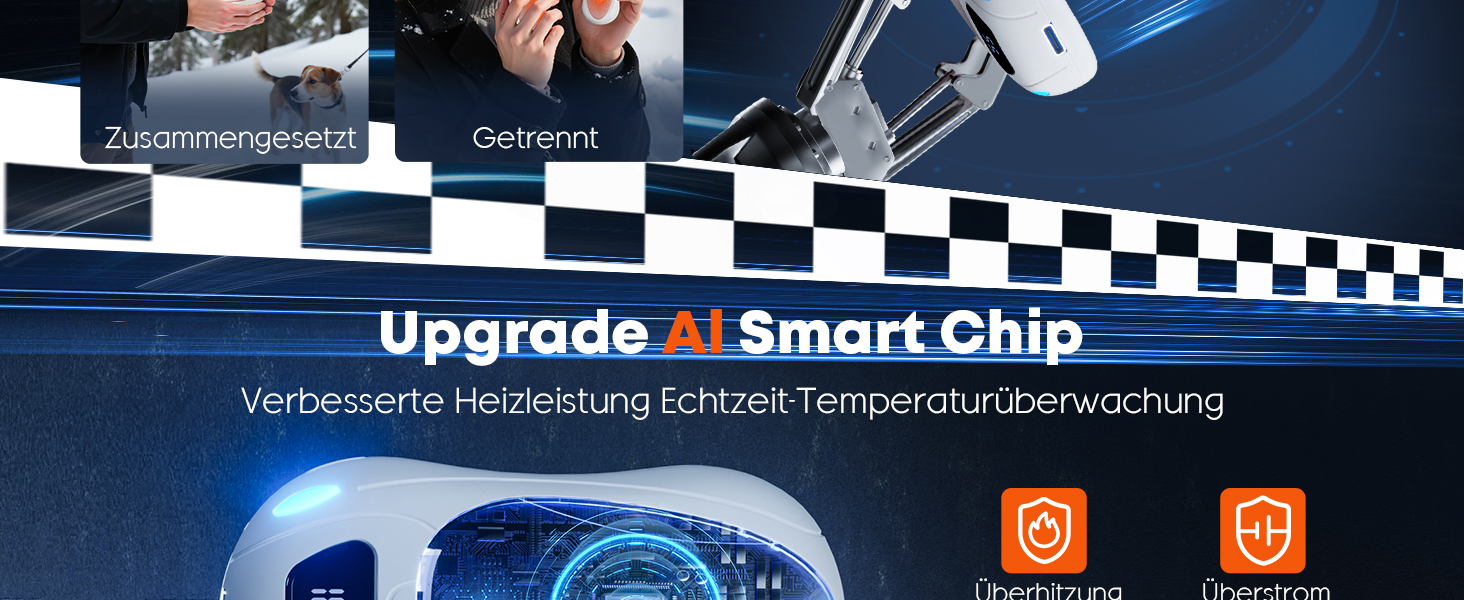 Електричний грієчка для рук 2 шт., 12000 мАг, з магнітною двосторонньою системою нагріву та цифровим індикатором температури та заряду батареї, для відпочинку на природі/кемпінгу (білий-рожевий)
