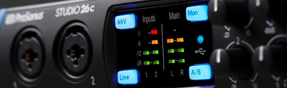 Аудіоінтерфейс PreSonus Studio 24c USB-C для запису, стрімінгу та подкастингу з пакетом програмного забезпечення (Studio One Artist, Ableton Live Lite)