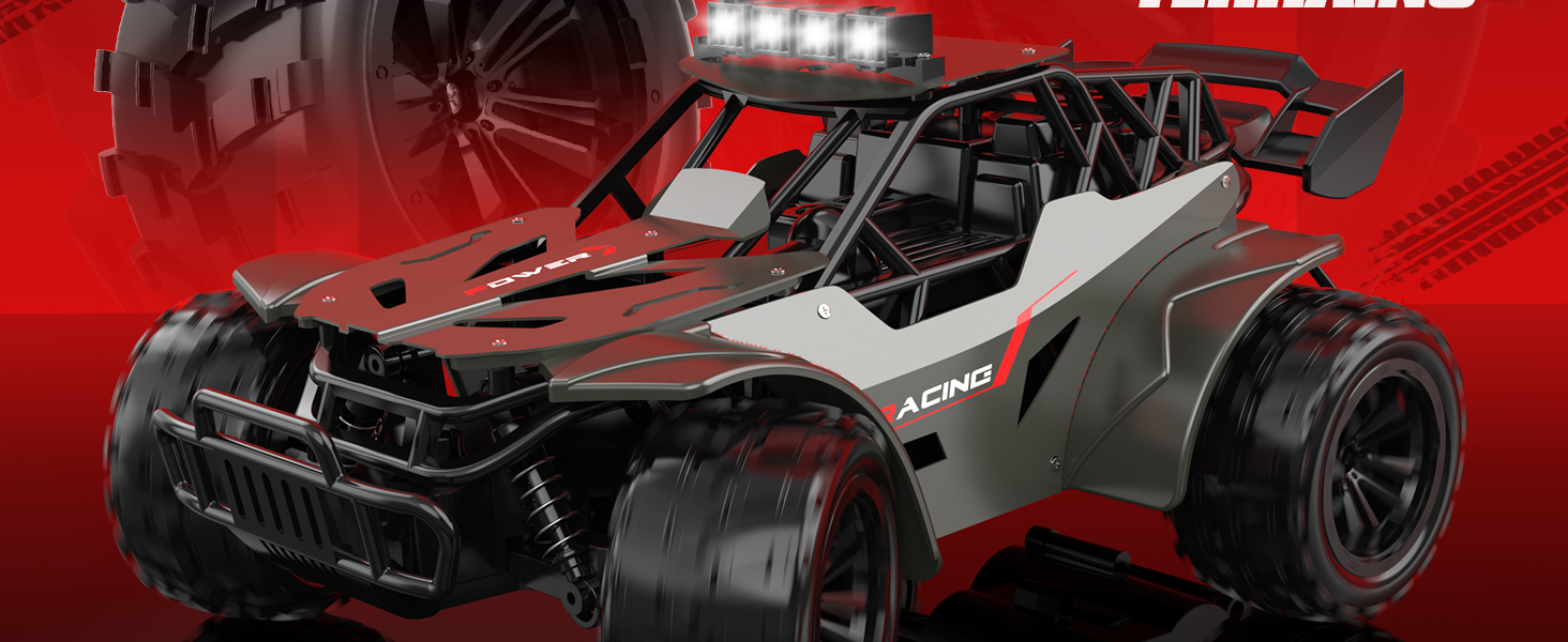 Радіокерований позашляховик 20 км/год, масштаб 1:20, металевий корпус, фари, 2 акумулятори (50 хв), 2.4Ghz, RC автомобіль - іграшка в подарунок