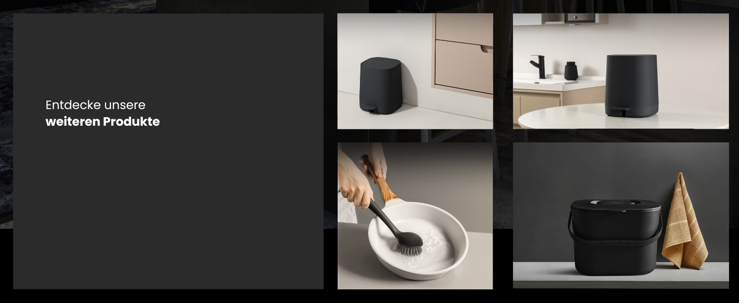 Комплект аксесуарів для ванної кімнати: кераміка преміум-якості, дозатор для мила, 2 склянки, знімна щітка для унітазу - скандинавський дизайн, матовий чорний, 4 шт.