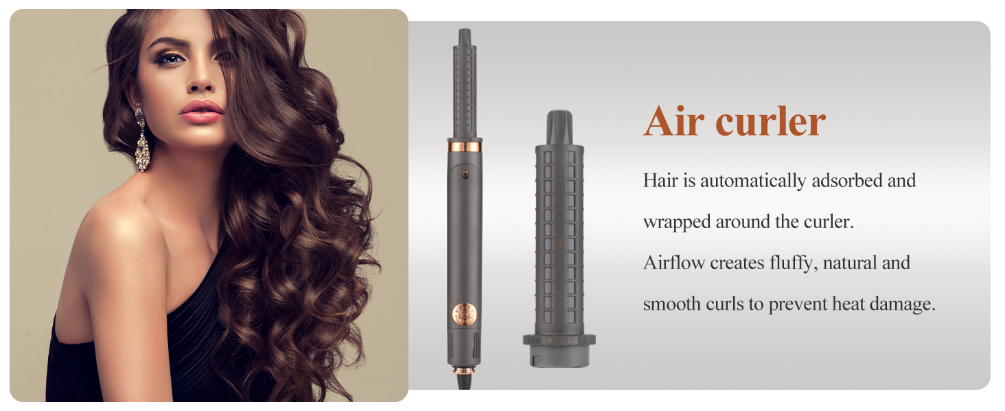 В 1 AirStyler щітка з гарячим повітрям, плойка, щітка для випрямлення, система для укладання та сушіння, 6