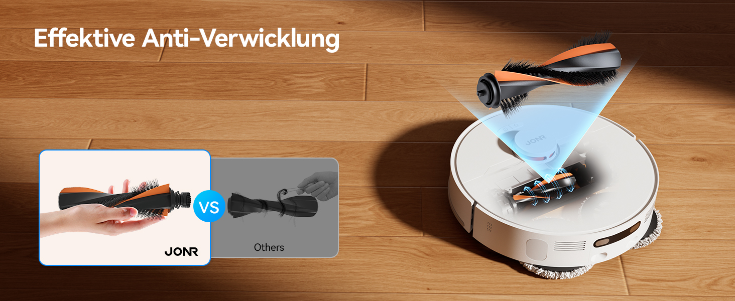 Робот-пилосос JONR T5 Pro з функцією миття, 8150Pa потужність всмоктування, сушка гарячим повітрям, антизаплутана бокова щітка, уникнення перешкод, LiDAR-навігація, док-станція All-in-One