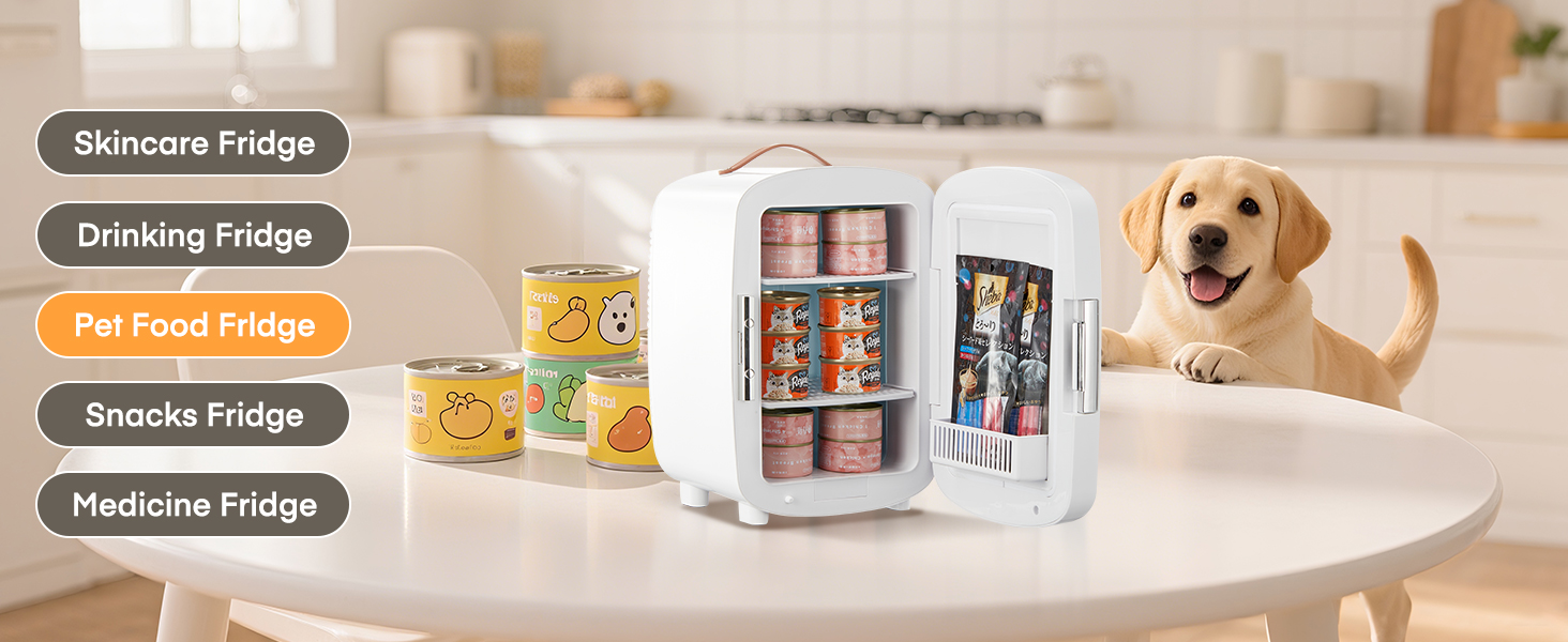 Міні холодильник FOHERE 10 л (12 банок), білий: для косметики, напоїв, авто, офісу