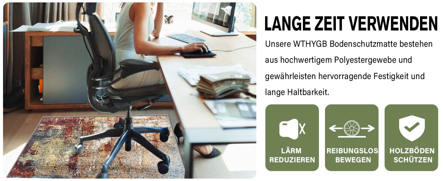 Підкладка під офісний стілець WTHYGB для захисту підлоги 90x150 см, ігрова, антиковзаюча, синьо-сіра