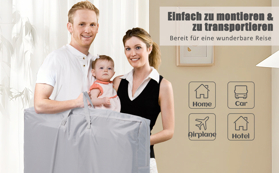 Двофункціональне ліжко-приліжкова стільниця Dreamade 2 в 1 з регулюванням висоти, з матрацом та колесами, 86 x 63 см, для новонароджених до 9 кг, з нахилом 10°, сірий колір