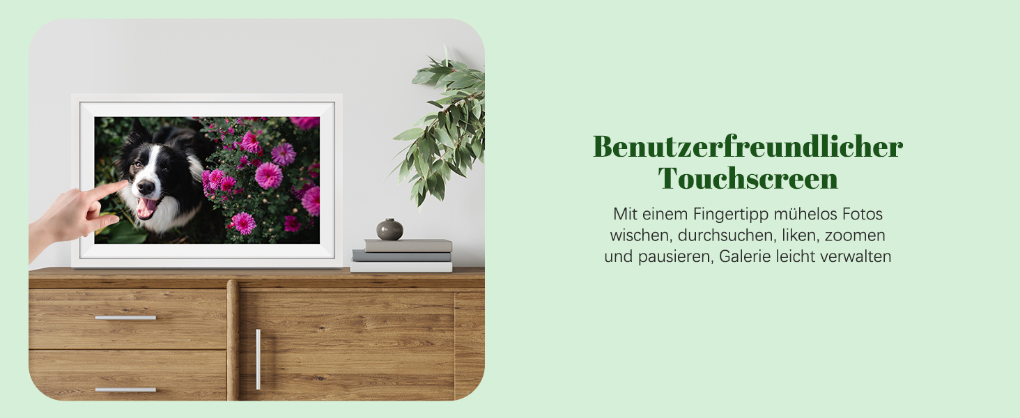 Цифровий фоторамка Eptusmey з Wi-Fi, 10.1 дюймів, корпус з дуба, 32GB, HD IPS сенсорний екран 1280x800, відтворення фото/відео через Uhale APP, подарунок для чоловіків та жінок, колір: білий дуб