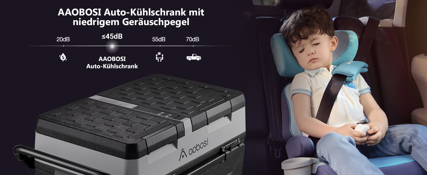 Автомобільний компресорний холодильник AAOBOSI 42л з Wi-Fi управлінням для напоїв та продуктів -20°C - +20°C