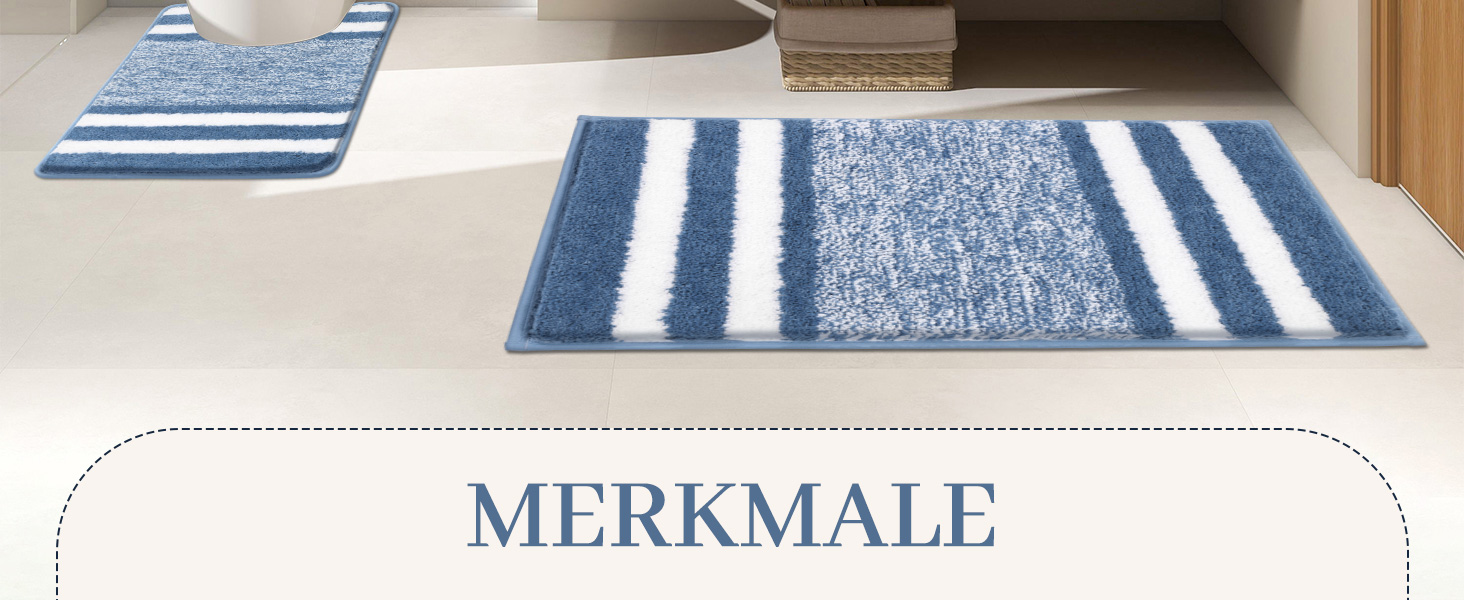 М'який килимок для ванної кімнати з мікрофібри Pauwer 60x120 см, водопоглинаючий, антиковзаючий, для дому, блакитний