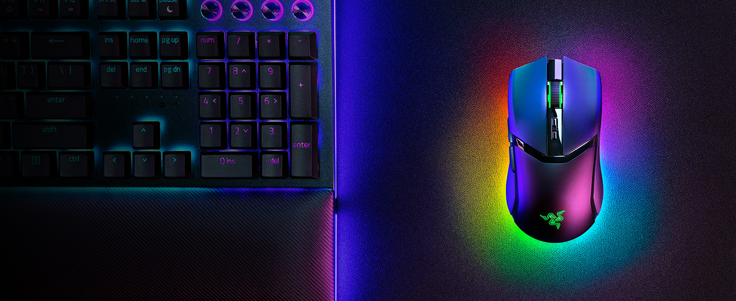 Ігрова миша Razer Cobra (дротова), легка (57 г), оптичні перемикачі 3-го покоління, RGB-підсвітка Chroma, чорна