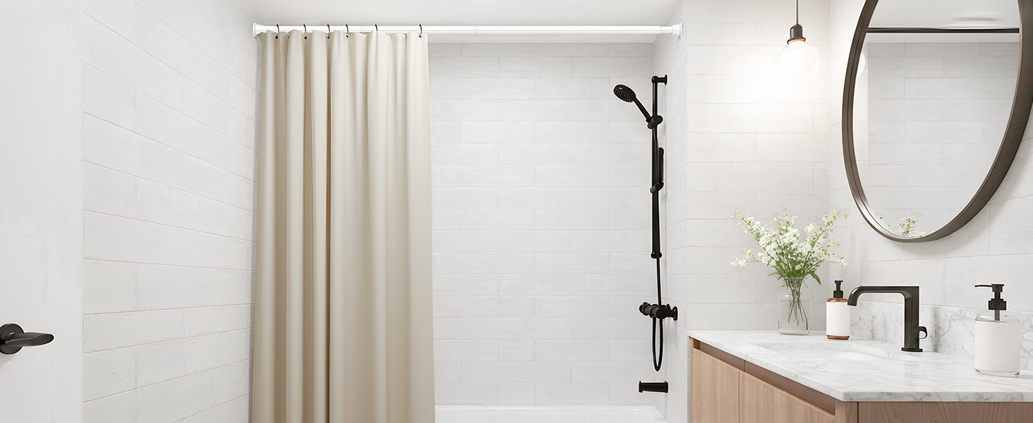 Штанга для карниза без свердління 76-200 см, телескопічна, для душу, одягу, вікна, кухні, шафи (біла)