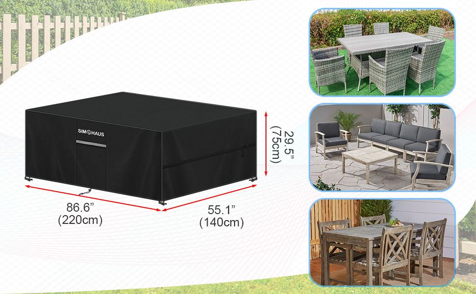 Захисний чохол для садовой меблів: стіл, вологостійкий, 220x140x75 см, 420D Oxford