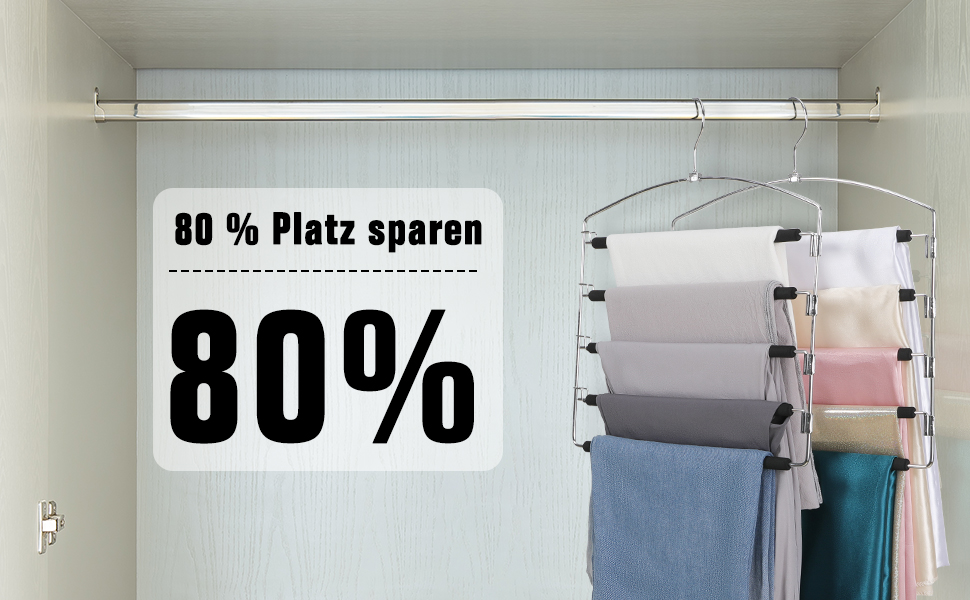 Набір вішалок для штанів Housolution 4 шт. з антиковзним покриттям, чорного кольору